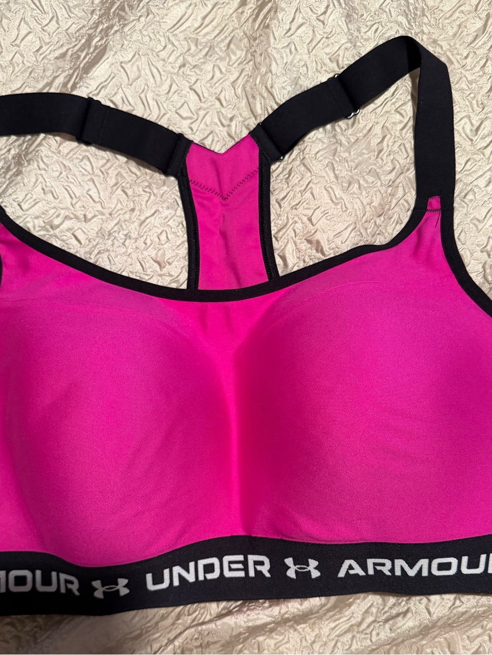 Under Armour Hot Pink & Black Racerback Sports Bra
